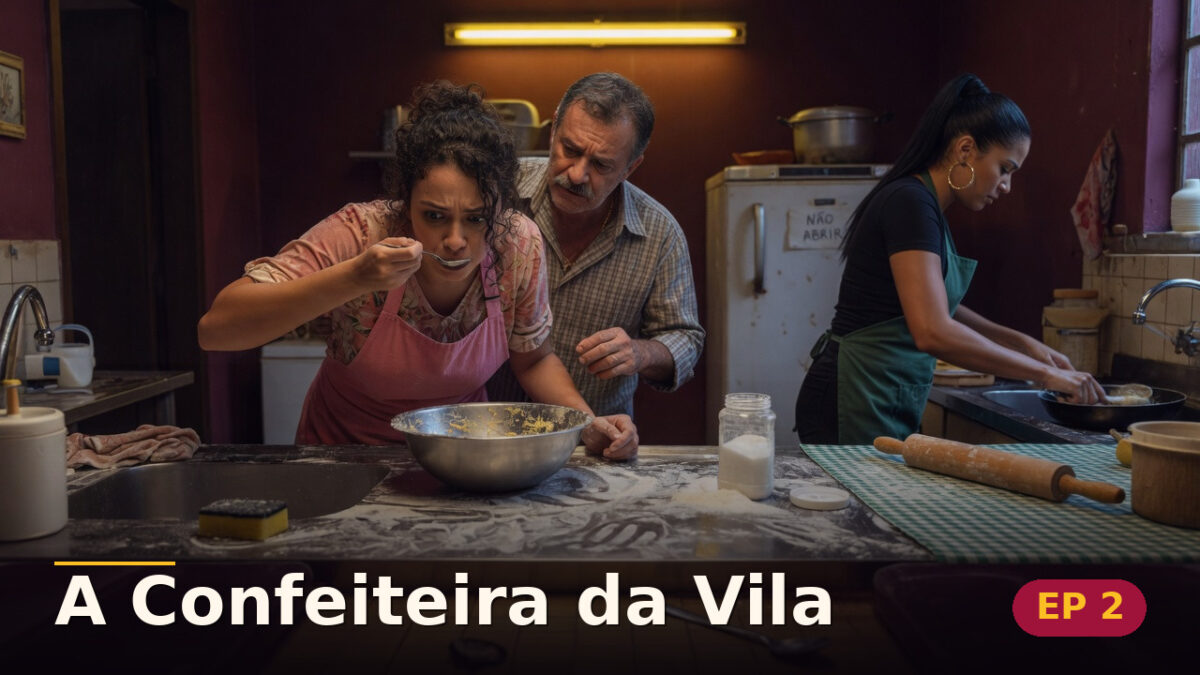 A Confeiteira da Vila — Capítulo 2: O pote fora do lugar — cena da novela