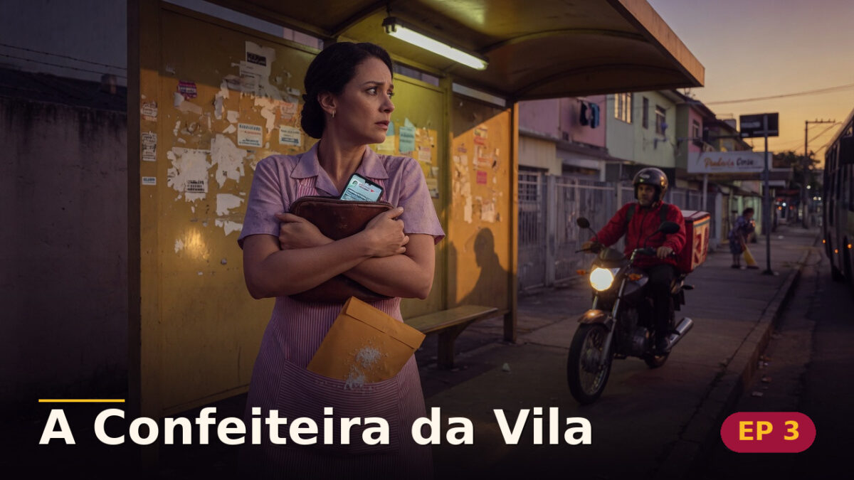 A Confeiteira da Vila — Capítulo 3: A ajudante que treme — cena da novela