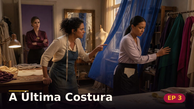 A Última Costura — Capítulo 3: A traição atrás da cortina — cena da novela