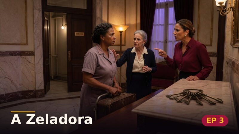 A Zeladora — Capítulo 3: As chaves sobre o mármore — cena da novela