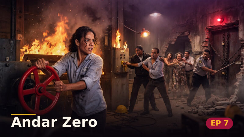 Andar Zero — Capítulo 7: Duas vidas sob a cabine — cena da novela