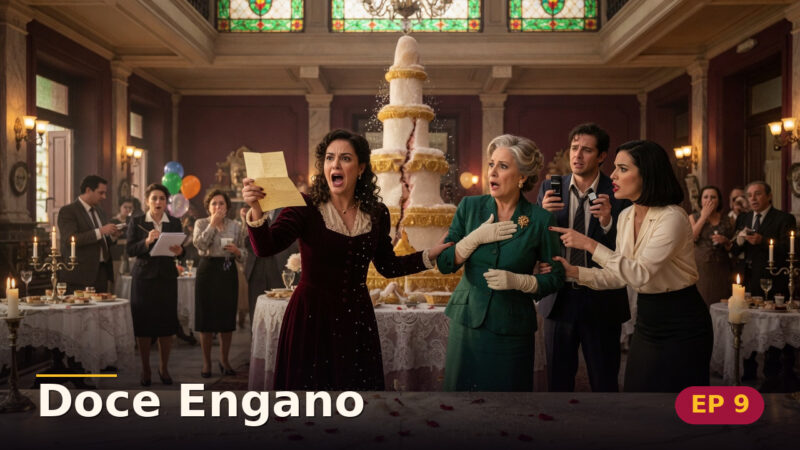 Doce Engano — Capítulo 9: O banquete das mentiras — cena da novela