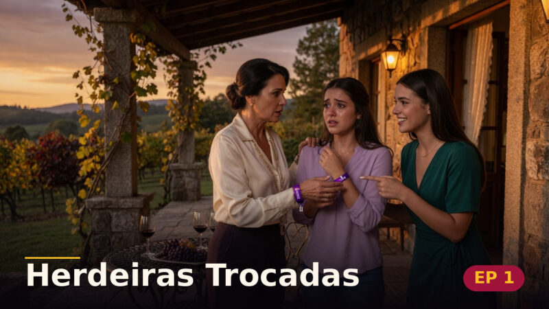 Herdeiras Trocadas — Capítulo 1: A pulseira desfez a mentira — cena da novela