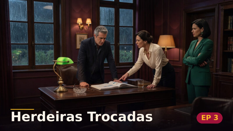 Herdeiras Trocadas — Capítulo 3: O exame que nunca existiu — cena da novela
