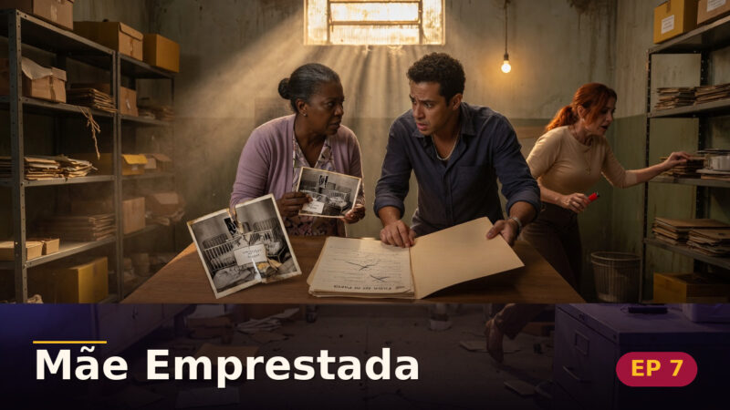 Mãe Emprestada — Capítulo 7: O retrato rasgado da maternidade — cena da novela