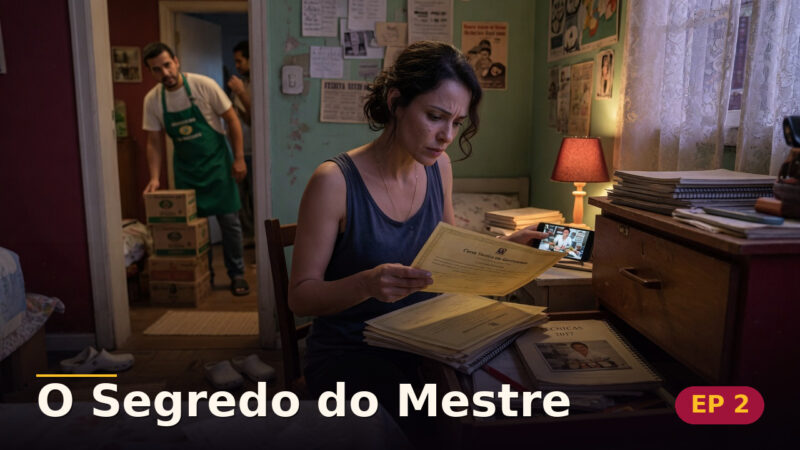 O Segredo do Mestre — Capítulo 2: O diploma dentro da gaveta — cena da novela