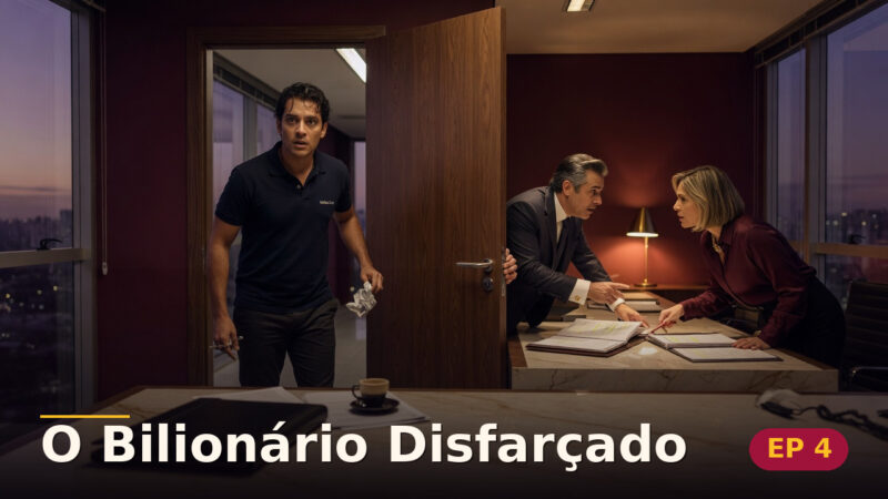 O Bilionário Disfarçado — Capítulo 4: A porta que ficou aberta — cena da novela