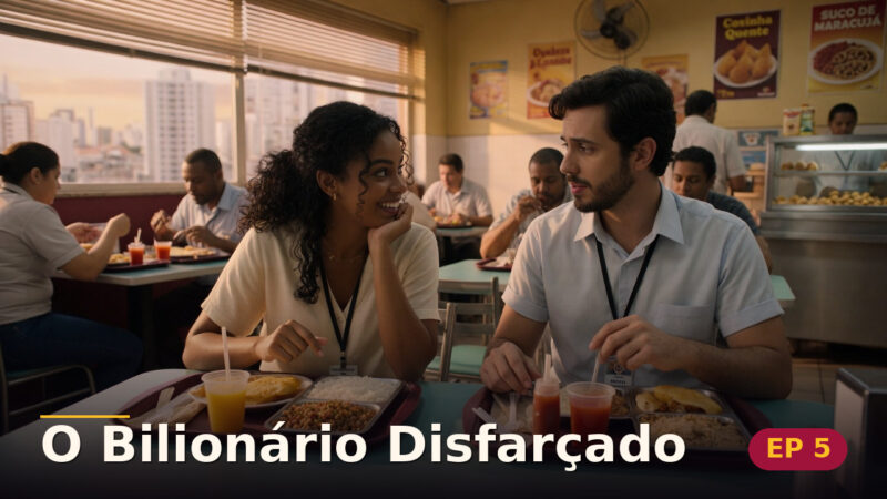 O Bilionário Disfarçado — Capítulo 5: Almoço para dois desconhecidos — cena da novela