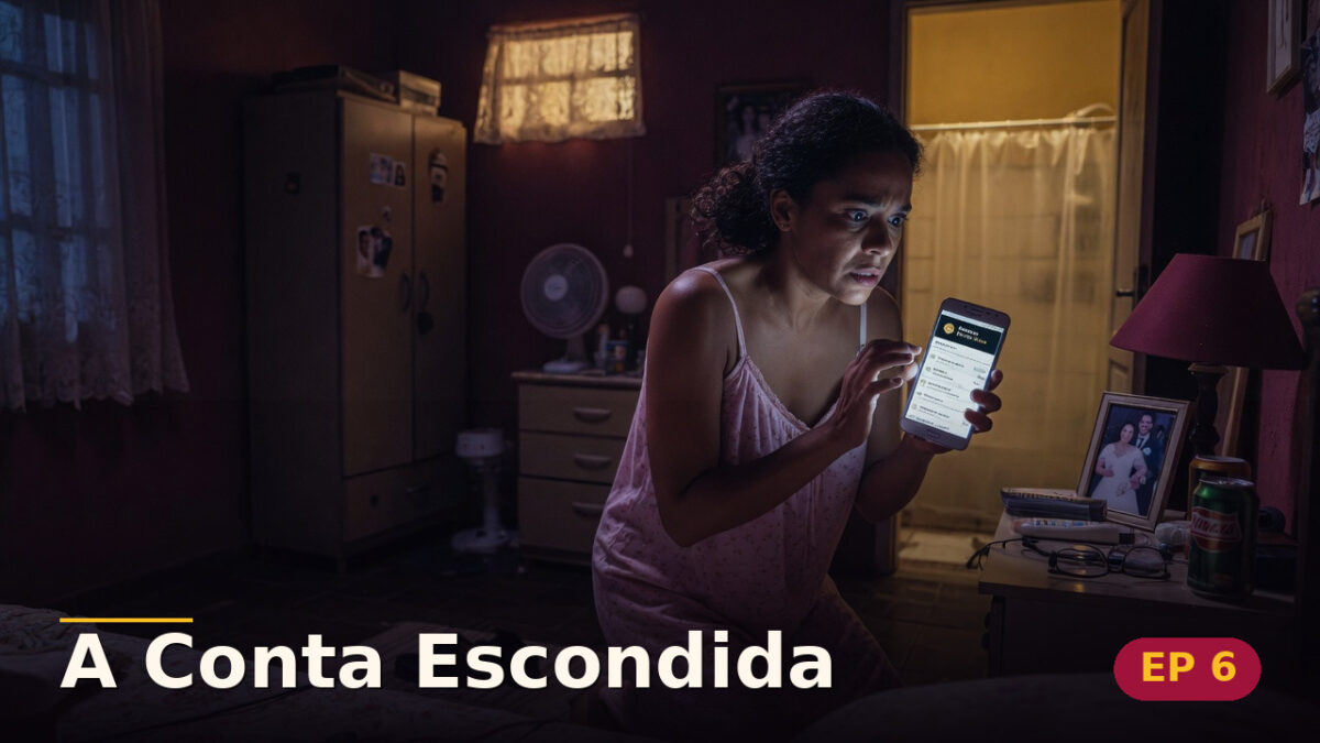A Conta Escondida — Capítulo 6: A conta que nunca existiu — cena da novela