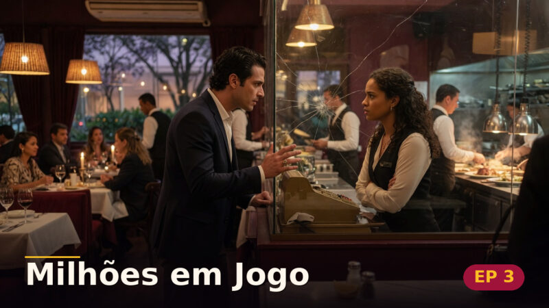 Milhões em Jogo — Capítulo 3: A garota atrás do balcão — cena da novela
