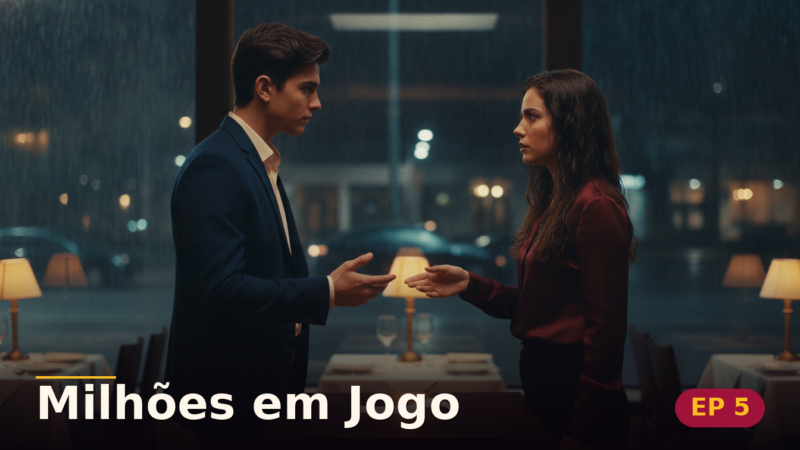 Milhões em Jogo — Capítulo 5: Um beijo que não devia — cena da novela