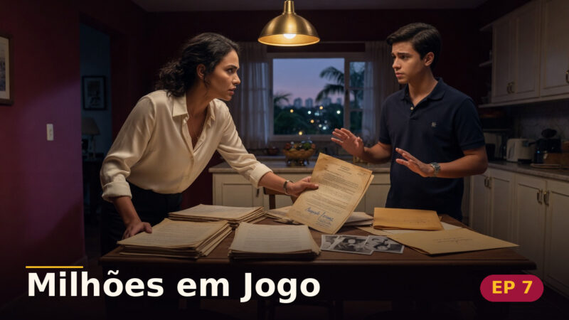 Milhões em Jogo — Capítulo 7: O nome dentro da pasta — cena da novela